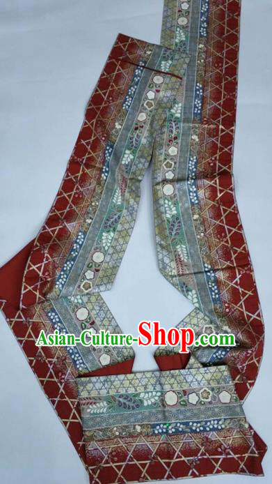 Japanese Geisha Classical Sakura Pattern Red Brocade Kimono Belts Traditional Japan Yukata Waistband Japanese Geisha Classical Sakura Pattern Red Brocade Kimono Belts Traditional Japan Yukata Waistband