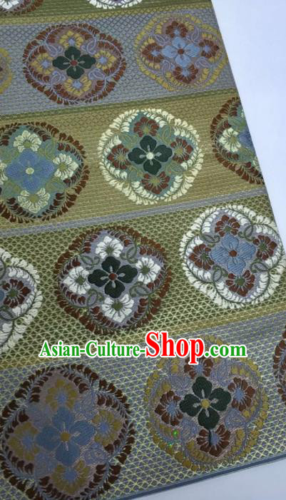 Japanese Geisha Classical Pattern Yellow Brocade Kimono Belts Traditional Japan Yukata Waistband