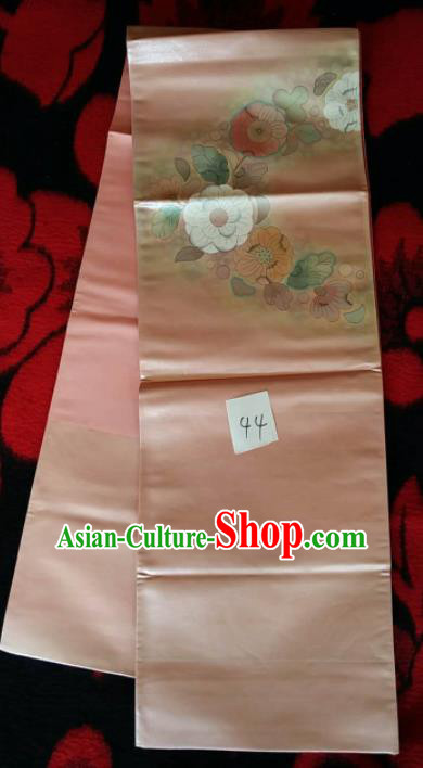 Japanese Geisha Classical Camellia Pattern Pink Brocade Kimono Belts Traditional Japan Yukata Waistband Japanese Geisha Classical Camellia Pattern Pink Brocade Kimono Belts Traditional Japan Yukata Waistband