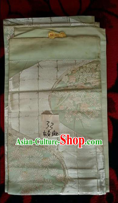 Japanese Geisha Classical Daisy Pattern Light Green Brocade Kimono Belts Traditional Japan Yukata Waistband Japanese Geisha Classical Daisy Pattern Light Green Brocade Kimono Belts Traditional Japan Yukata Waistband