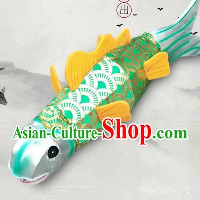 Chinese Traditional Green Carp Lantern Handmade Lantern Festival Fish Lamp