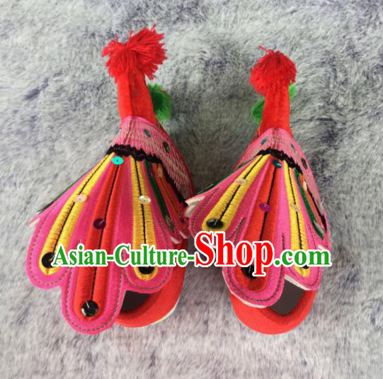 Chinese Traditional Goddess Red Embroidered Shoes Opera Shoes Hanfu Shoes Chinese Traditional Goddess Red Embroidered Shoes Opera Shoes Hanfu Shoes