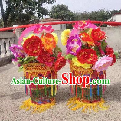 Chinese Traditional Opera Prop Lantern Festival Folk Dance Flower Baskets