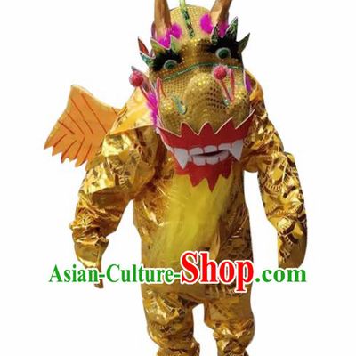 Traditional Chinese New Year Cosplay Golden Dragon Costume Complete Set