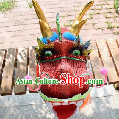 Chinese Traditional Folk Dance Red Dragon Head Lantern Festival Dragon Dance Prop