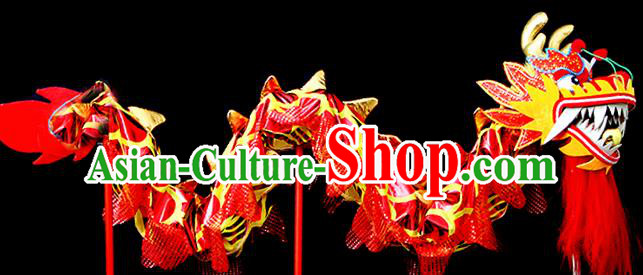 Chinese Traditional Dragon Dance Red Head Lantern Festival Folk Dance Prop Complete Set Chinese Traditional Dragon Dance Red Head Lantern Festival Folk Dance Prop Complete Set