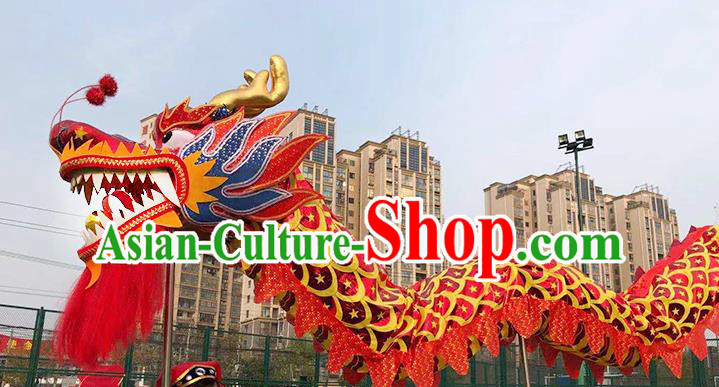 Chinese Traditional Dragon Dance Red Dragon Head Lantern Festival Folk Dance Prop Complete Set Chinese Traditional Dragon Dance Red Dragon Head Lantern Festival Folk Dance Prop Complete Set