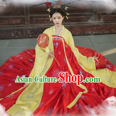 Traditional Chinese Tang Dynasty Imperial Consort Red Hanfu Dress Ancient Royal Princess Historical Costumes for Women