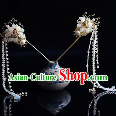 Chinese Traditional Wedding Tassel Hairpins Ancient Bride Hair Accessories for Women