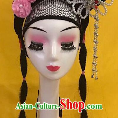 Traditional Chinese Opera Diva Wig Sheath and Phoenix Hairpins Headdress Peking Opera Goddess Hair Accessories for Women