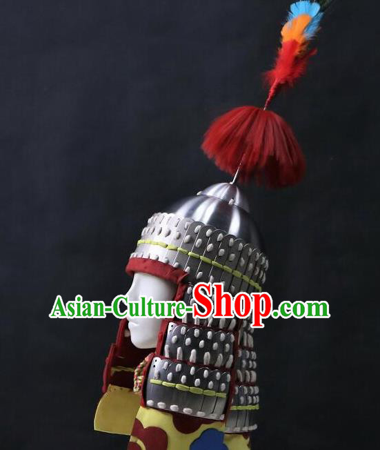Chinese Traditional Ming Dynasty General Helmet Ancient Soldier Hat Headwear for Men Chinese Traditional Ming Dynasty General Helmet Ancient Soldier Hat Headwear for Men