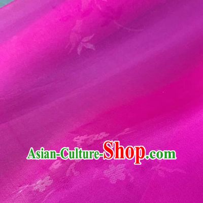Chinese Traditional Classical Orchid Pattern Design Rosy Silk Fabric Asian Hanfu Material