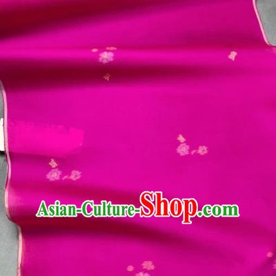 Chinese Traditional Classical Pattern Design Rosy Silk Fabric Asian Hanfu Material