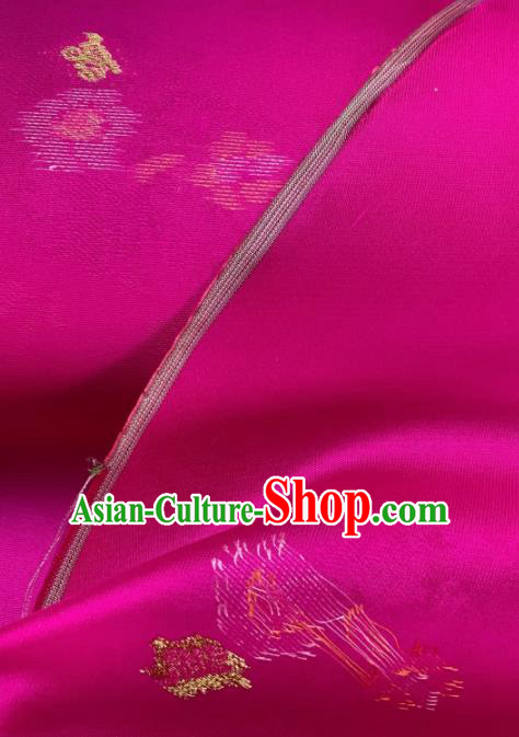 Chinese Traditional Classical Pattern Design Rosy Silk Fabric Asian Hanfu Material Chinese Traditional Classical Pattern Design Rosy Silk Fabric Asian Hanfu Material