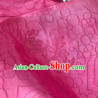 Chinese Traditional Classical Roses Pattern Design Peach Pink Silk Fabric Asian Hanfu Material