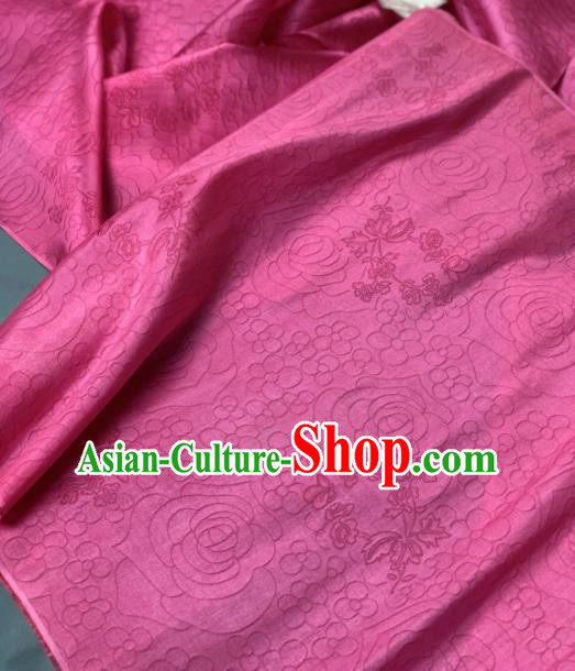 Chinese Traditional Classical Roses Pattern Design Peach Pink Silk Fabric Asian Hanfu Material Chinese Traditional Classical Roses Pattern Design Peach Pink Silk Fabric Asian Hanfu Material