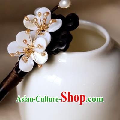 Traditional Chinese Handmade Ebony Hairpins Headdress Ancient Hanfu Hair Accessories for Women