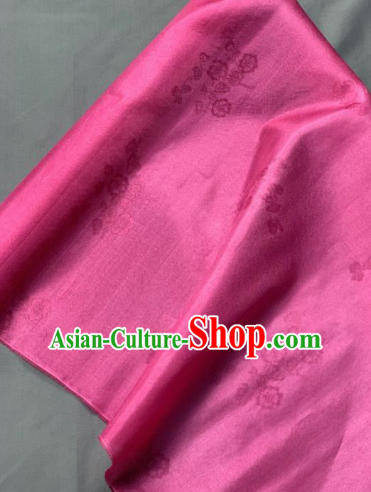 Chinese Traditional Classical Plum Blossom Pattern Design Peach Pink Silk Fabric Asian Hanfu Material