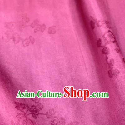 Chinese Traditional Classical Plum Blossom Pattern Design Peach Pink Silk Fabric Asian Hanfu Material