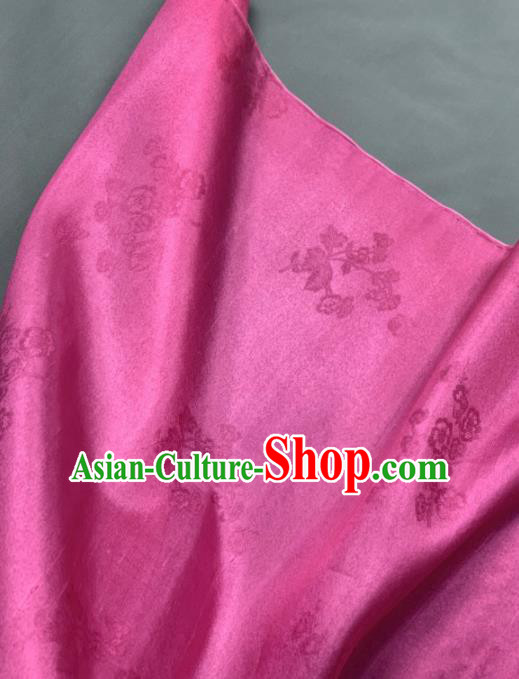 Chinese Traditional Classical Plum Blossom Pattern Design Peach Pink Silk Fabric Asian Hanfu Material