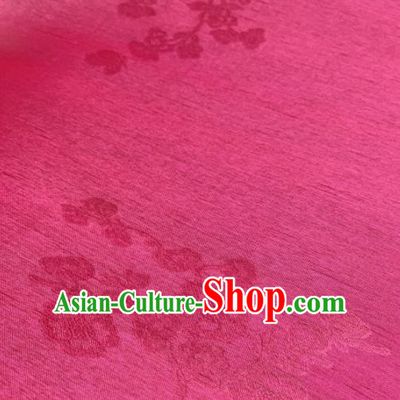 Chinese Traditional Classical Plum Blossom Pattern Design Rosy Silk Fabric Asian Hanfu Material