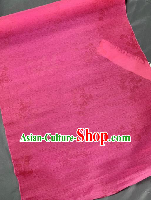 Chinese Traditional Classical Plum Blossom Pattern Design Rosy Silk Fabric Asian Hanfu Material