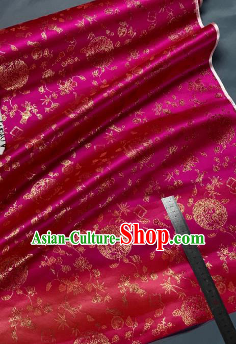 Chinese Classical Bamboo Leaf Pattern Design Rosy Silk Fabric Asian Traditional Hanfu Brocade Material Chinese Classical Bamboo Leaf Pattern Design Rosy Silk Fabric Asian Traditional Hanfu Brocade Material