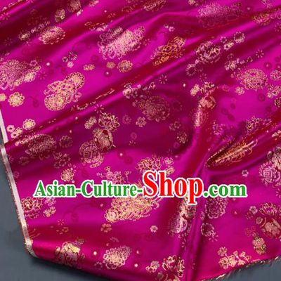 Chinese Classical Chrysanthemum Pattern Design Rosy Silk Fabric Asian Traditional Hanfu Brocade Material