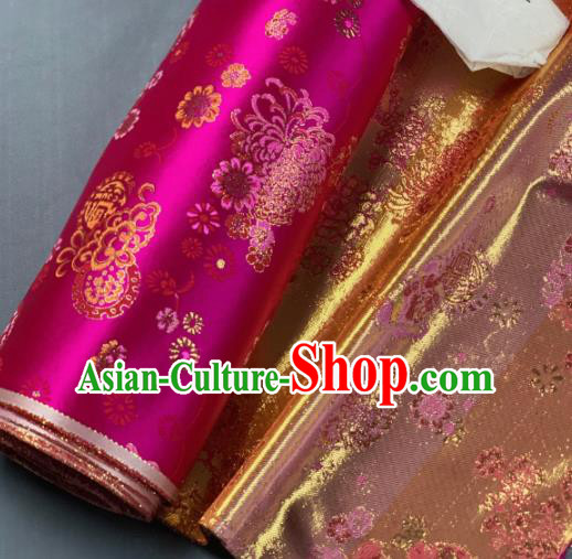 Chinese Classical Chrysanthemum Pattern Design Rosy Silk Fabric Asian Traditional Hanfu Brocade Material Chinese Classical Chrysanthemum Pattern Design Rosy Silk Fabric Asian Traditional Hanfu Brocade Material