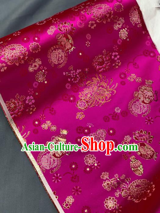 Chinese Classical Chrysanthemum Pattern Design Rosy Silk Fabric Asian Traditional Hanfu Brocade Material Chinese Classical Chrysanthemum Pattern Design Rosy Silk Fabric Asian Traditional Hanfu Brocade Material