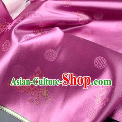 Chinese Classical Longevity Flowers Pattern Design Pink Silk Fabric Asian Traditional Hanfu Brocade Material