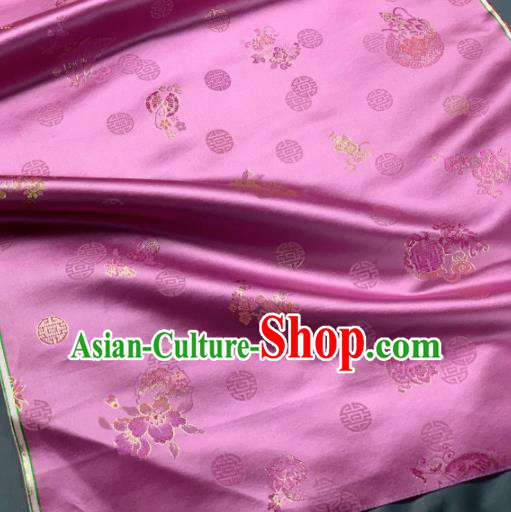 Chinese Classical Longevity Flowers Pattern Design Pink Silk Fabric Asian Traditional Hanfu Brocade Material Chinese Classical Longevity Flowers Pattern Design Pink Silk Fabric Asian Traditional Hanfu Brocade Material