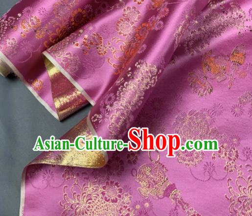Chinese Classical Chrysanthemum Pattern Design Pink Silk Fabric Asian Traditional Hanfu Brocade Material Chinese Classical Chrysanthemum Pattern Design Pink Silk Fabric Asian Traditional Hanfu Brocade Material