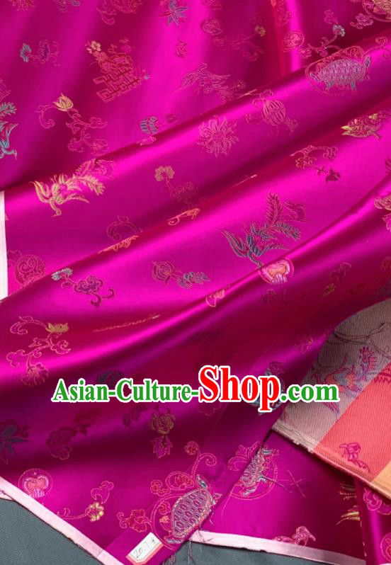 Chinese Classical Phoenix Bamboo Pattern Design Rosy Silk Fabric Asian Traditional Hanfu Brocade Material Chinese Classical Phoenix Bamboo Pattern Design Rosy Silk Fabric Asian Traditional Hanfu Brocade Material