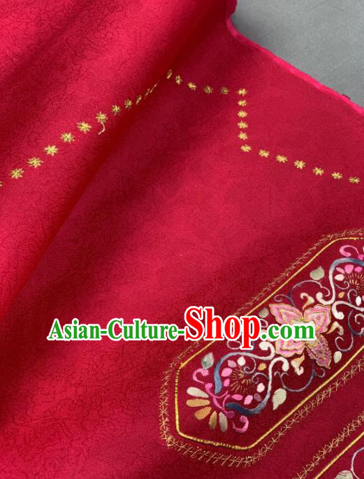Chinese Classical Embroidered Pattern Design Red Silk Fabric Asian Traditional Hanfu Brocade Material Chinese Classical Embroidered Pattern Design Red Silk Fabric Asian Traditional Hanfu Brocade Material