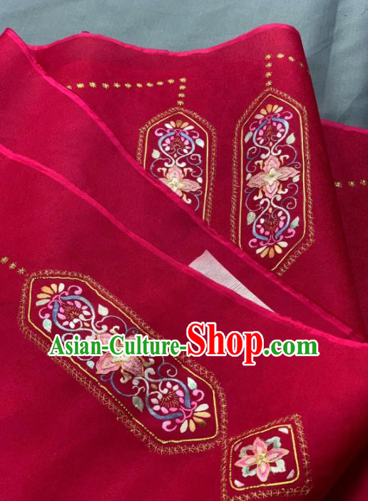 Chinese Classical Embroidered Pattern Design Red Silk Fabric Asian Traditional Hanfu Brocade Material Chinese Classical Embroidered Pattern Design Red Silk Fabric Asian Traditional Hanfu Brocade Material