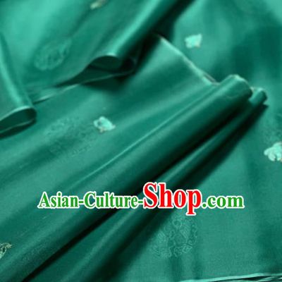 Chinese Classical Round Pattern Design Green Silk Fabric Asian Traditional Hanfu Material