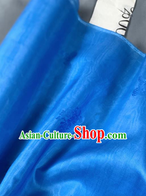 Chinese Classical Flowers Pattern Design Light Blue Silk Fabric Asian Traditional Hanfu Brocade Material Chinese Classical Flowers Pattern Design Light Blue Silk Fabric Asian Traditional Hanfu Brocade Material