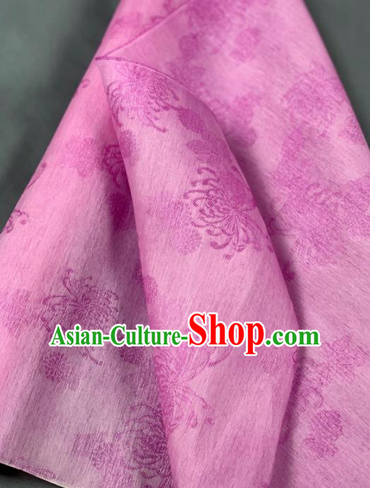 Chinese Classical Chrysanthemum Pattern Design Lilac Silk Fabric Asian Traditional Hanfu Brocade Material Chinese Classical Chrysanthemum Pattern Design Lilac Silk Fabric Asian Traditional Hanfu Brocade Material
