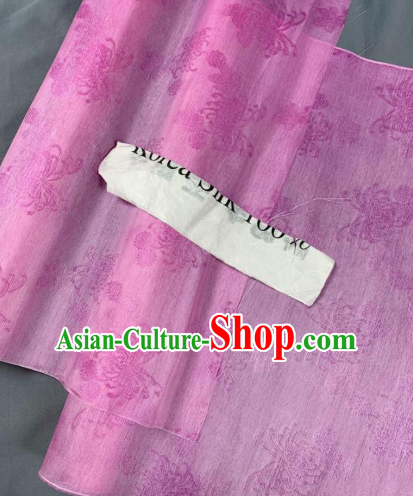 Chinese Classical Chrysanthemum Pattern Design Lilac Silk Fabric Asian Traditional Hanfu Brocade Material Chinese Classical Chrysanthemum Pattern Design Lilac Silk Fabric Asian Traditional Hanfu Brocade Material