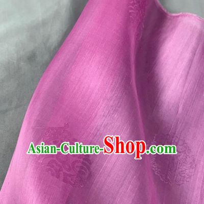 Chinese Classical Round Pattern Design Lilac Silk Fabric Asian Traditional Hanfu Brocade Material