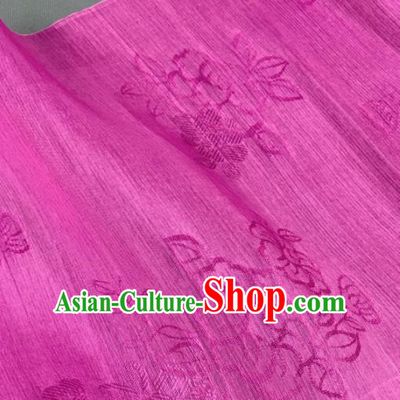 Chinese Classical Flowers Pattern Design Rosy Silk Fabric Asian Traditional Hanfu Brocade Material
