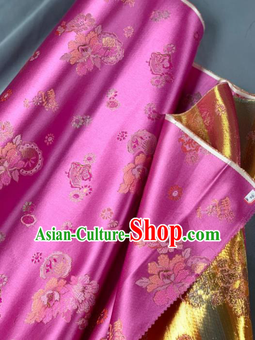 Chinese Classical Peony Flowers Pattern Design Pink Silk Fabric Asian Traditional Hanfu Brocade Material Chinese Classical Peony Flowers Pattern Design Pink Silk Fabric Asian Traditional Hanfu Brocade Material