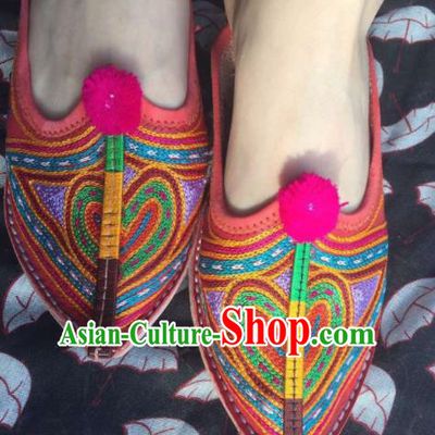 Asian India Traditional Leather Slippers Indian Handmade Shoes for Women