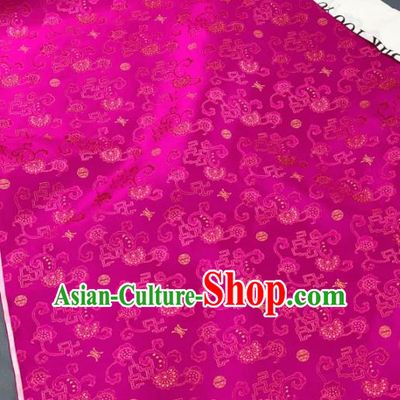 Chinese Classical Pattern Design Rosy Silk Fabric Asian Traditional Hanfu Brocade Material