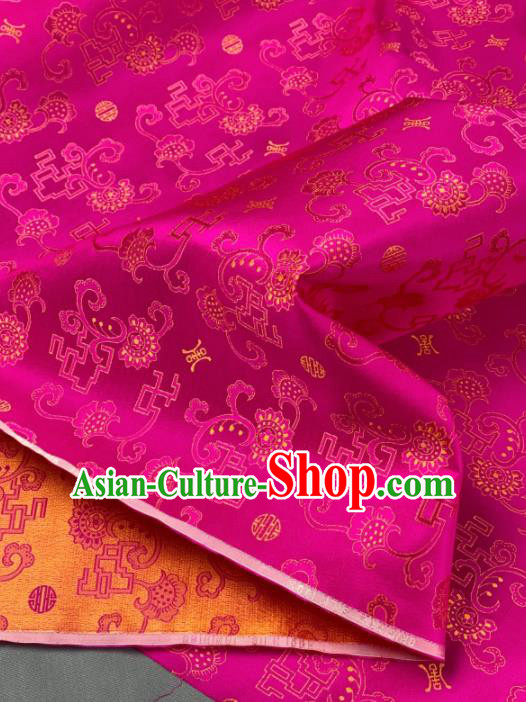 Chinese Classical Pattern Design Rosy Silk Fabric Asian Traditional Hanfu Brocade Material Chinese Classical Pattern Design Rosy Silk Fabric Asian Traditional Hanfu Brocade Material
