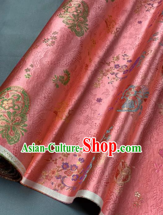 Chinese Classical Plum Blossom Pattern Design Orange Silk Fabric Asian Traditional Hanfu Brocade Material Chinese Classical Plum Blossom Pattern Design Orange Silk Fabric Asian Traditional Hanfu Brocade Material