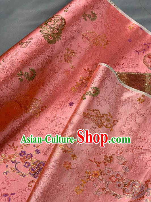 Chinese Classical Plum Blossom Pattern Design Orange Silk Fabric Asian Traditional Hanfu Brocade Material Chinese Classical Plum Blossom Pattern Design Orange Silk Fabric Asian Traditional Hanfu Brocade Material