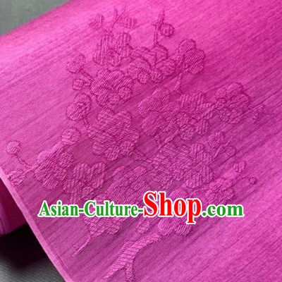 Chinese Classical Plum Pattern Design Rosy Silk Fabric Asian Traditional Hanfu Brocade Material