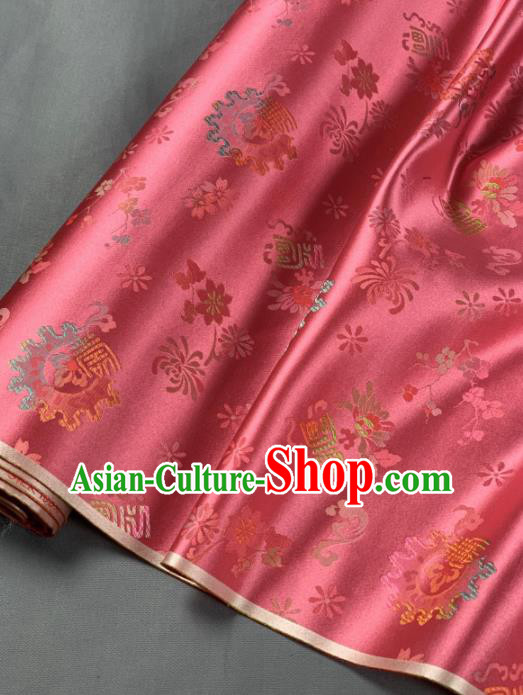 Chinese Classical Chrysanthemum Pattern Design Peach Pink Silk Fabric Asian Traditional Hanfu Brocade Material Chinese Classical Chrysanthemum Pattern Design Peach Pink Silk Fabric Asian Traditional Hanfu Brocade Material